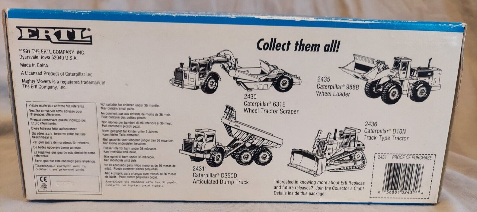 Mighty Movers Caterpillar D350D Articulated Dump Truck ERTL 1:50 Scale #2431