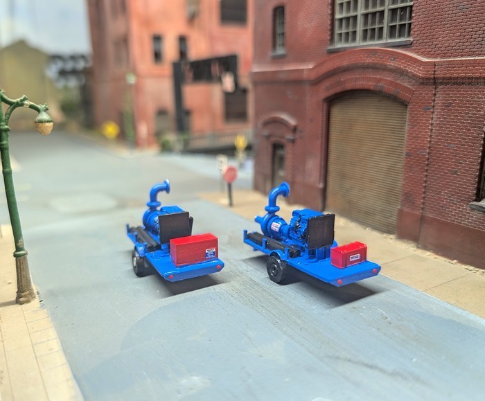 Custom Built 1/87 HO Scale Trailer Mounted High Pressure Water Jet Pumps.