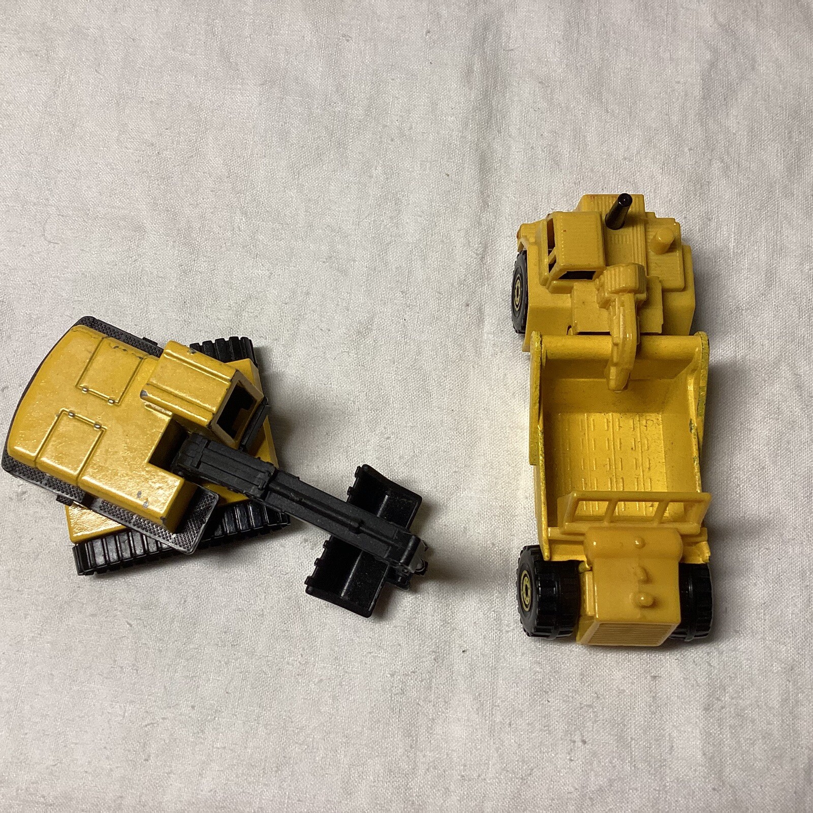 Vintage Mattel 1986 Diecast Earth Mover & Pelle Mecanique Steam Shovel