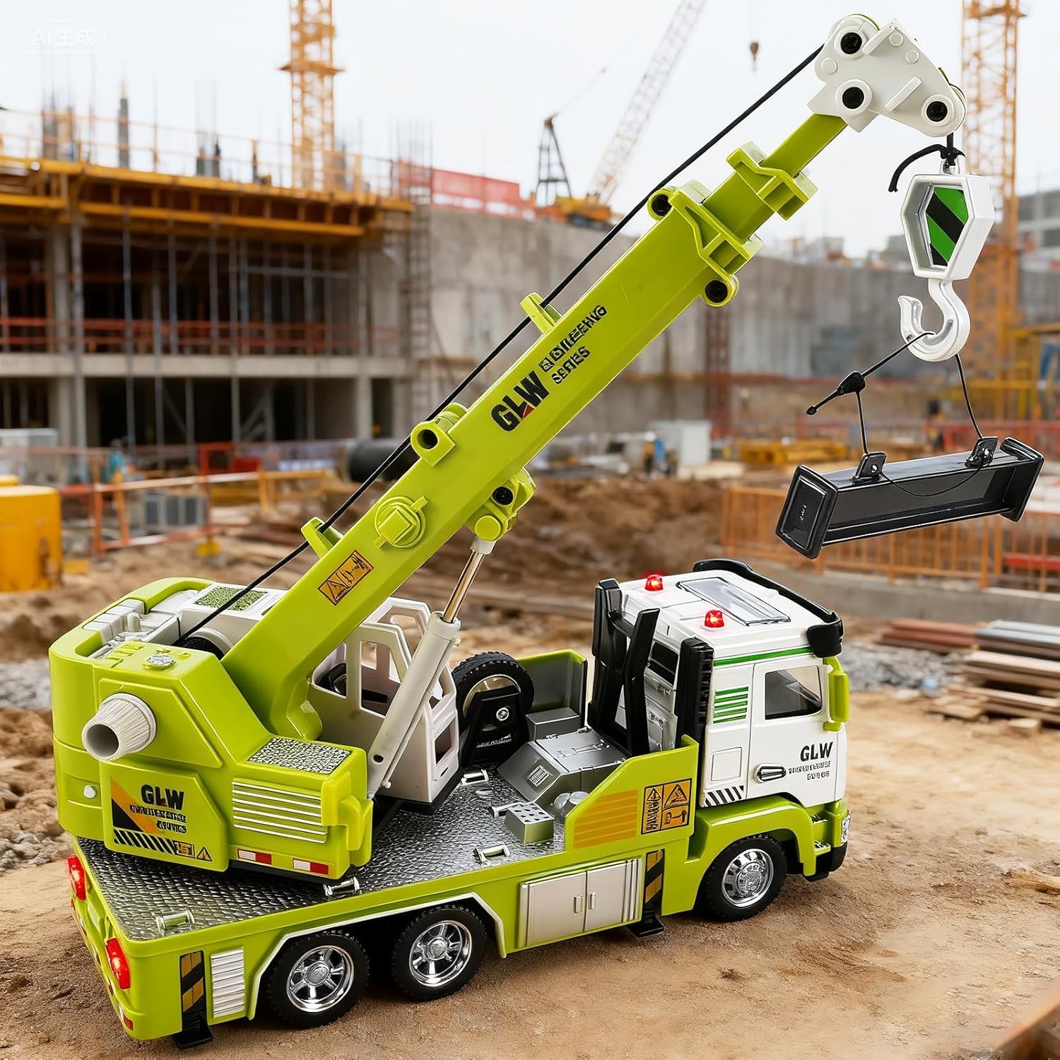 Crane Truck Toy for Boys-1:40 Simulation Model, Educational Construction Toys wi