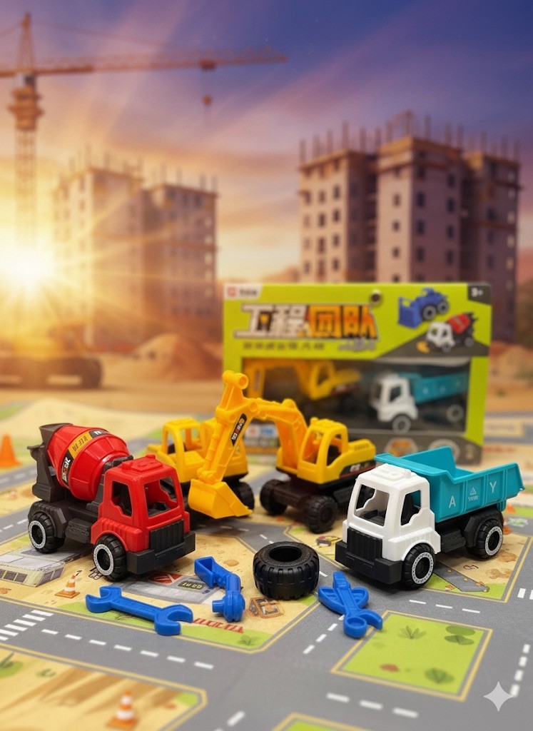 Construction Toy Truck Set 4 Pieces Construction Vehicles for Kids