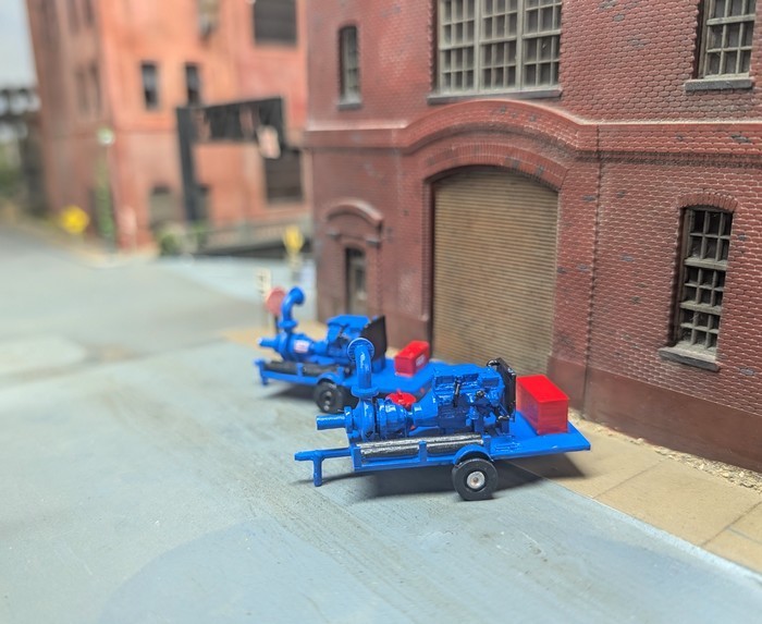 Custom Built 1/87 HO Scale Trailer Mounted High Pressure Water Jet Pumps.