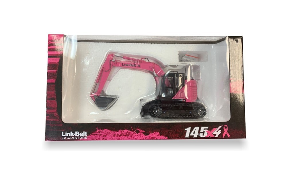 Link-Belt 145 X4 Spin Ace Excavator – Breast Cancer Pink – 1:50 Scale Model New