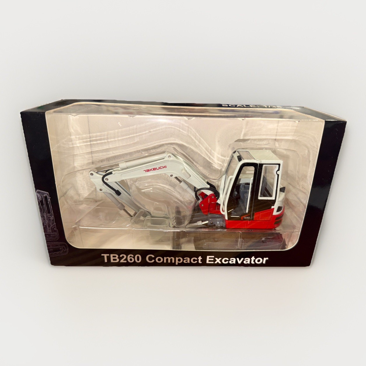 NEW IN BOX- Japan Takeuchi TB260 Mini Compact Excavator Diecast 1/35th Scale
