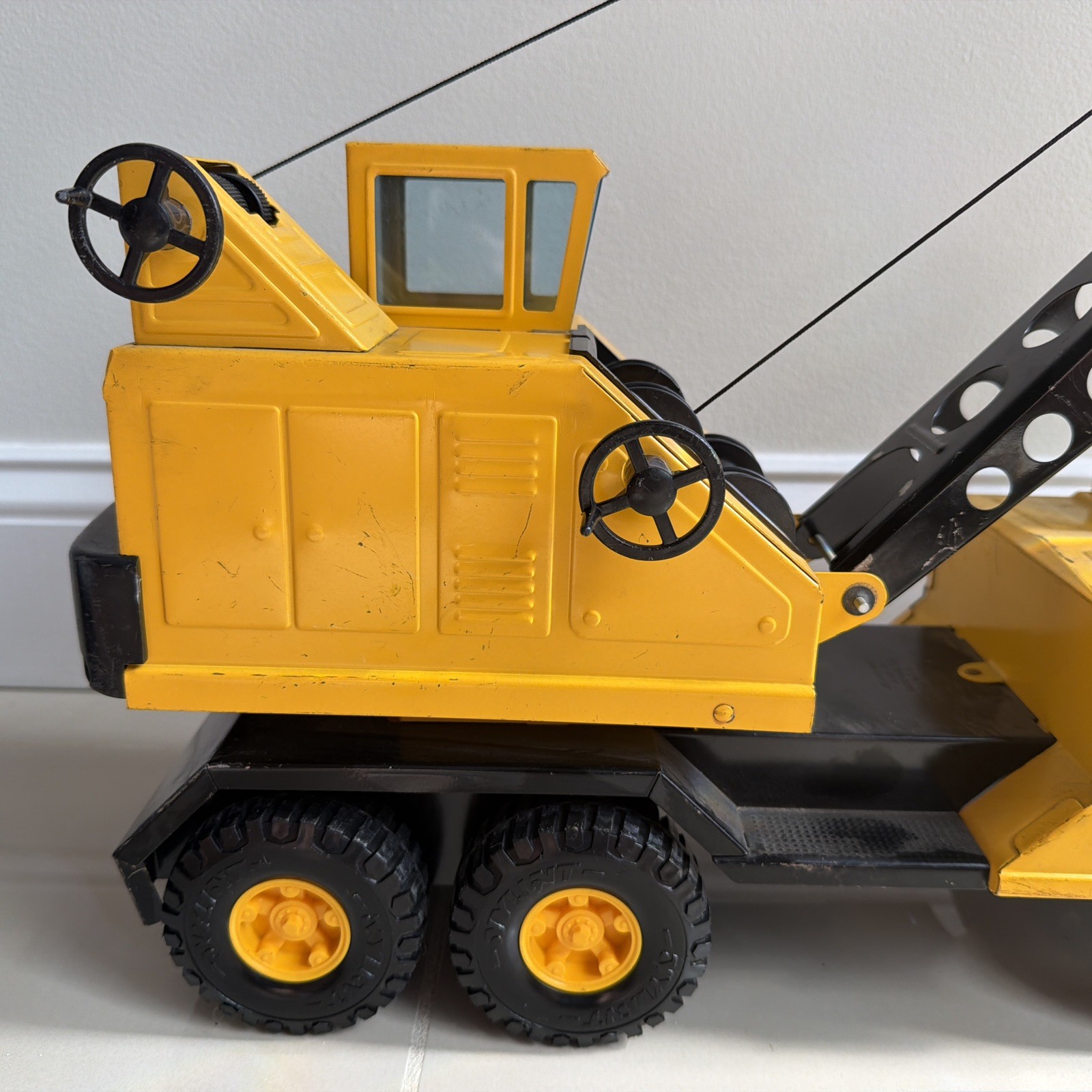 Vintage 1970s Nylint Michigan Crane Truck with Clam Bucket Shovel