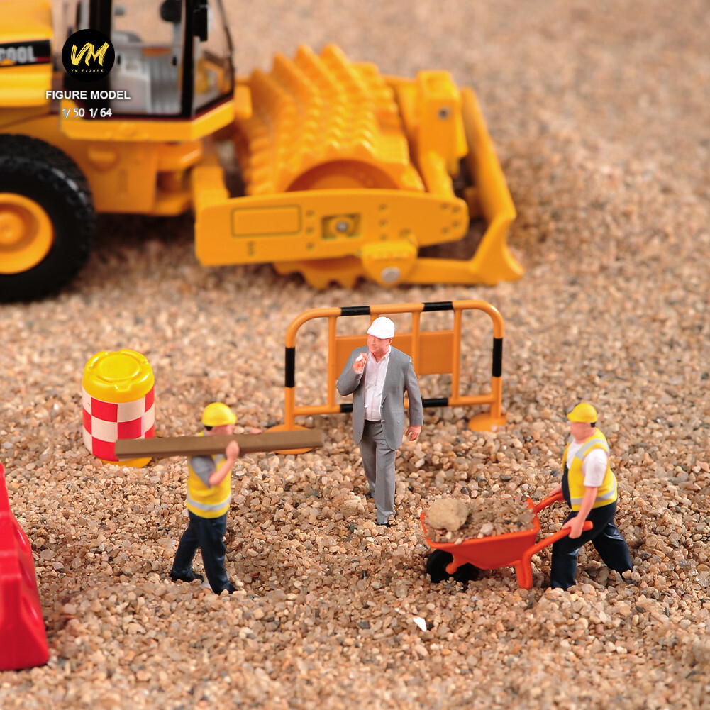 1/64 6pcs Figurine Truck Workers Construction Scene Dolls Fit Cars vehicle Toys