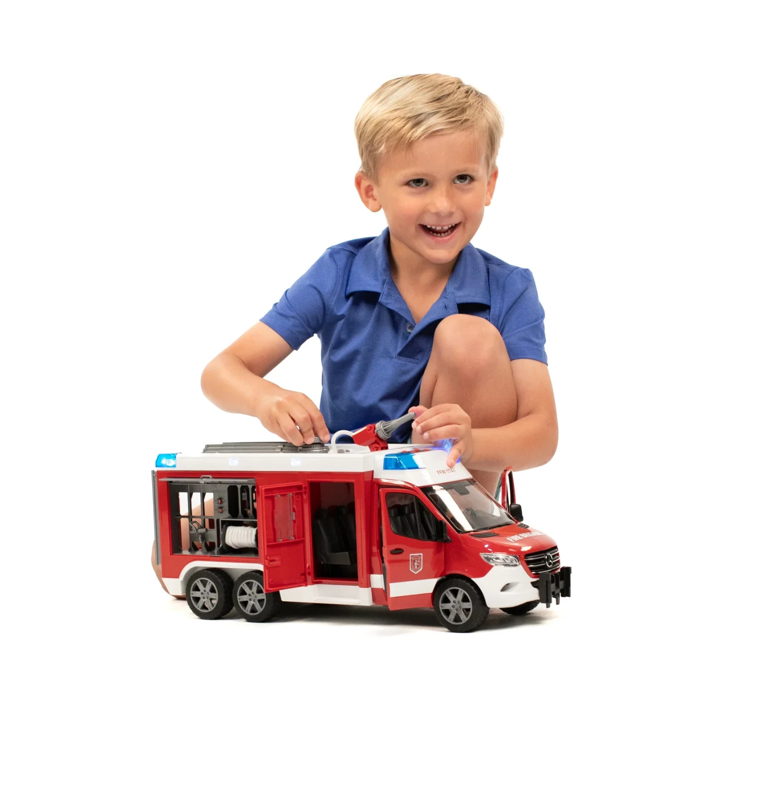 Fire Truck MB Sprinter with stairs and water pump Bruder Toy Car Model 1/16 1:16