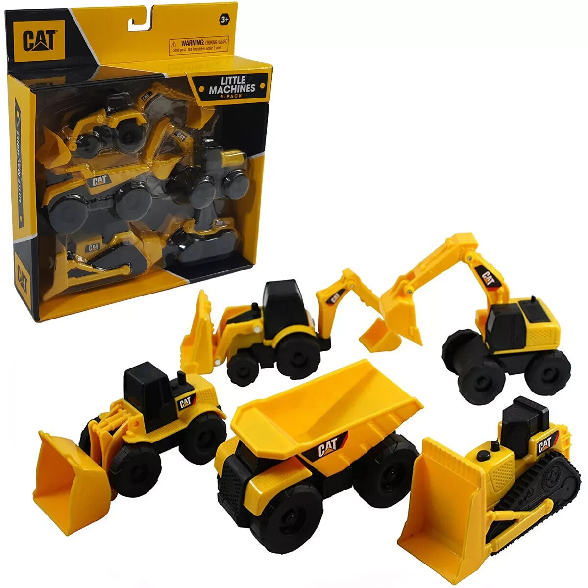 CAT Construction Toys, Little Machines 5pk Truck Toy Set, Includes Dump Truck