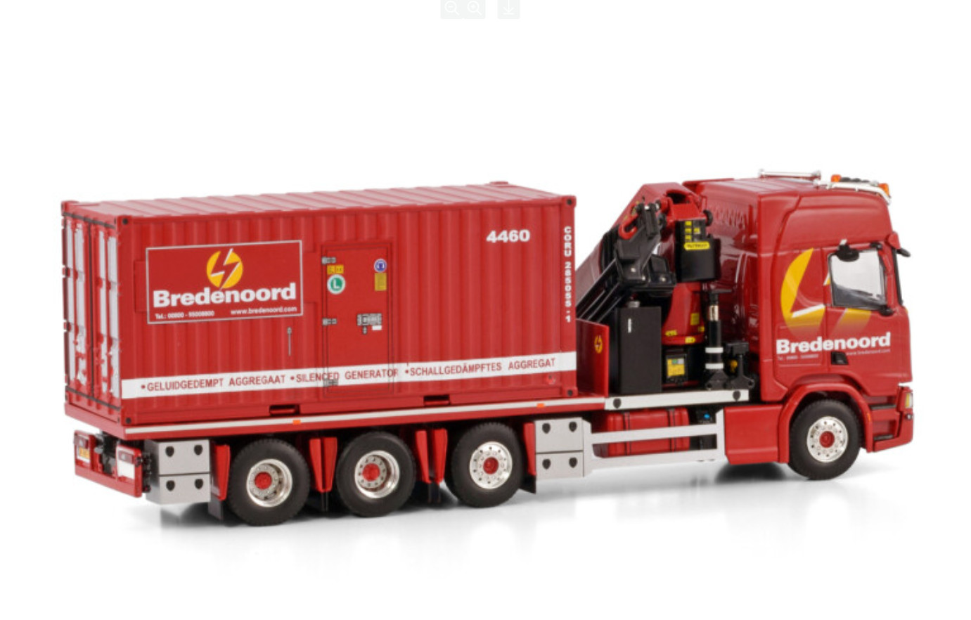 WSI 1:50 Scania R8X2 Bredenoord 01-3781 Crane Truck Machine Diecast Model