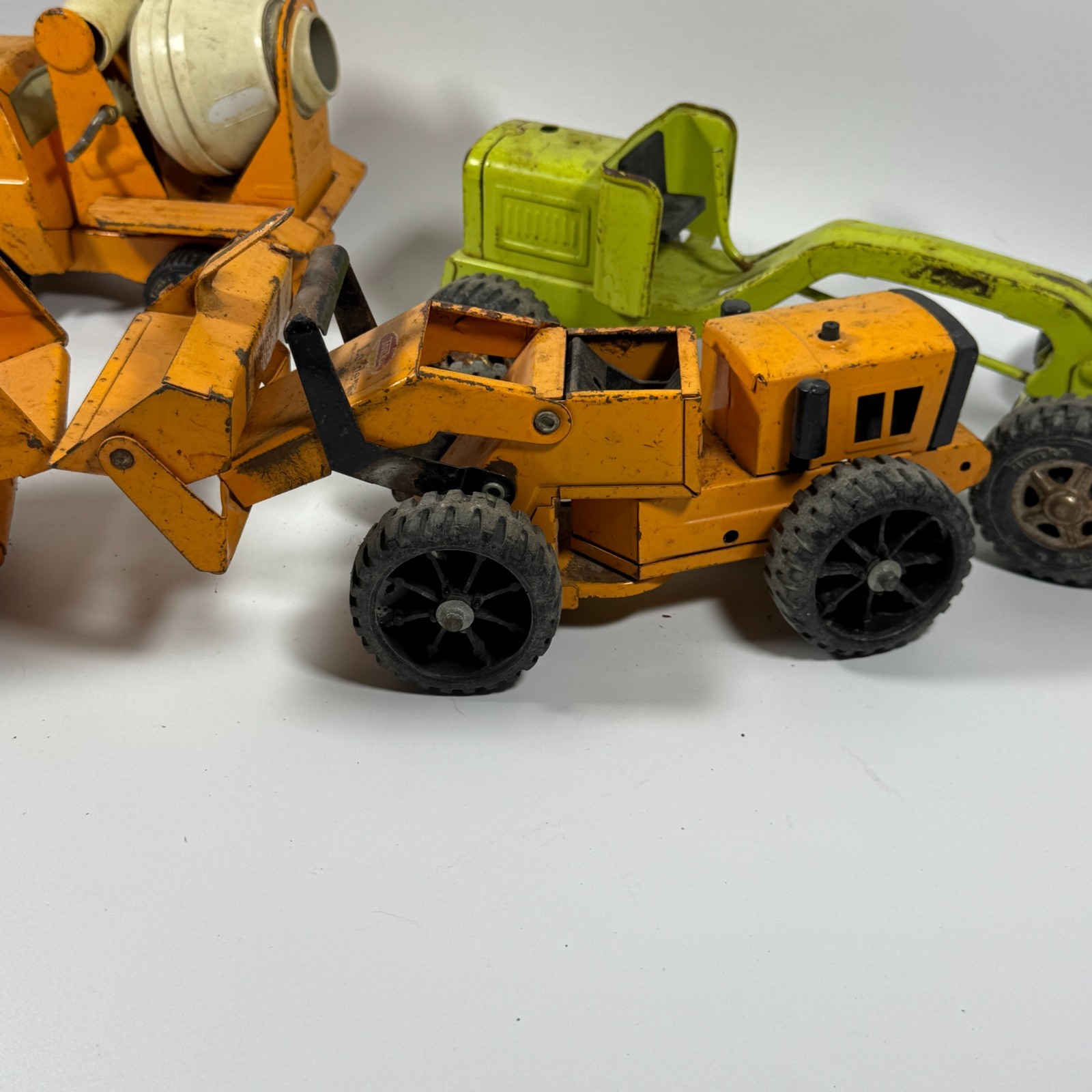 Vintage Tonka Construction Toy Lot 4 Dump Truck Cement Mixer Loader Road Grader