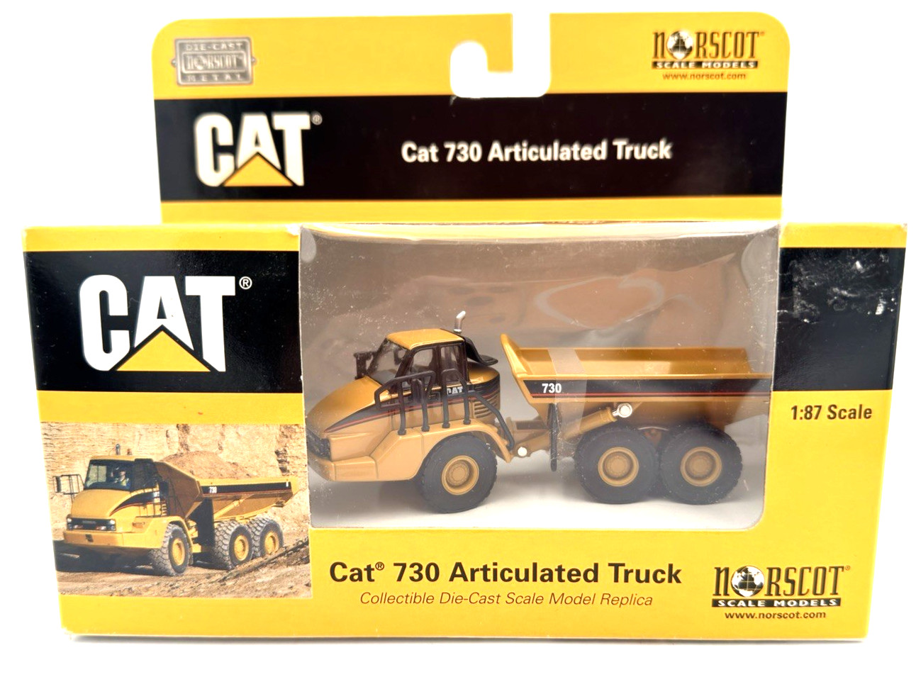HO Gauge Norscot Die Cast CAT 730 Articulated Truck 55130 In Sealed Box