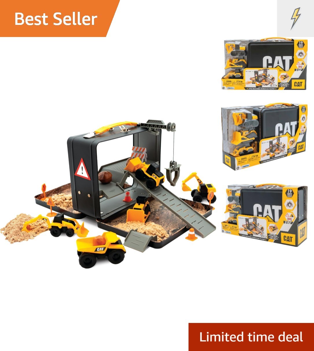Construction Toys, Store N Go Playset – Tin Travel Case Transforms into Multi-