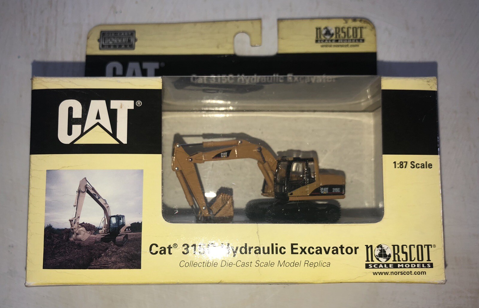 CAT 315C Hydraulic Excavator Die Cast Model Toy 1:87 Scale