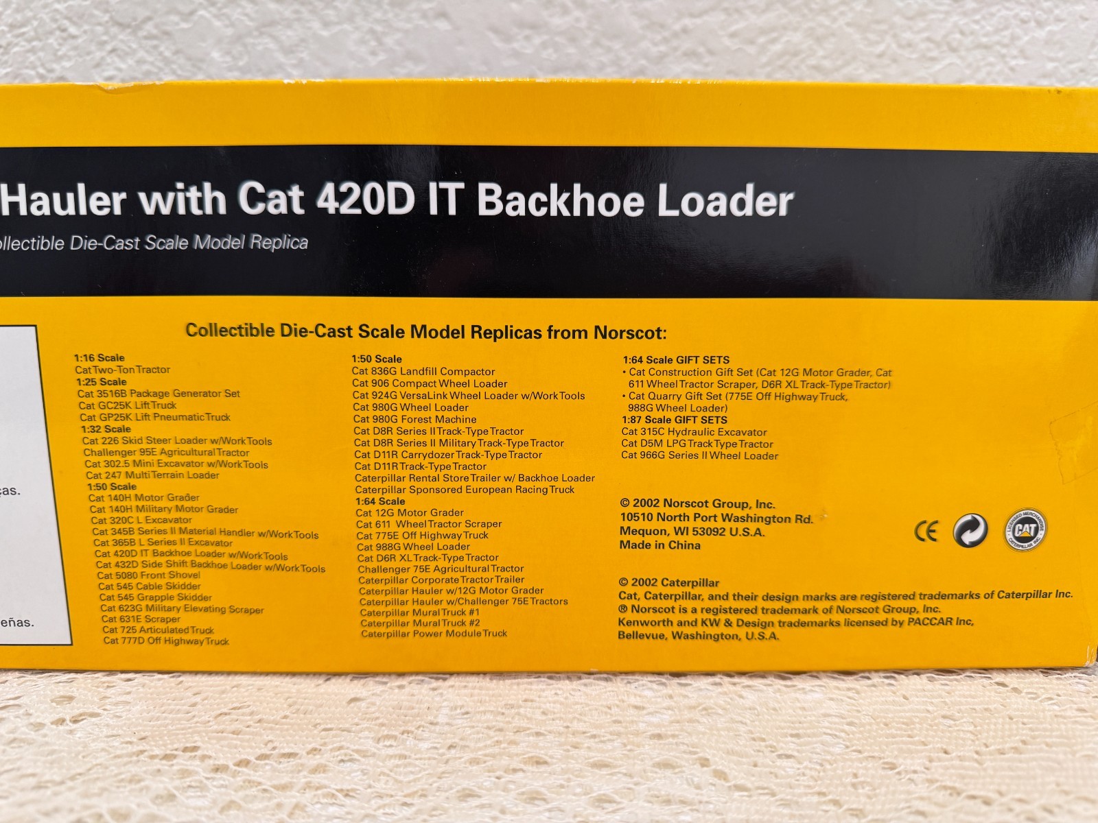 1/50 CAT Rental Flatbed Hauler Truck w 420D IT Backhoe Loader Norscot Diecast