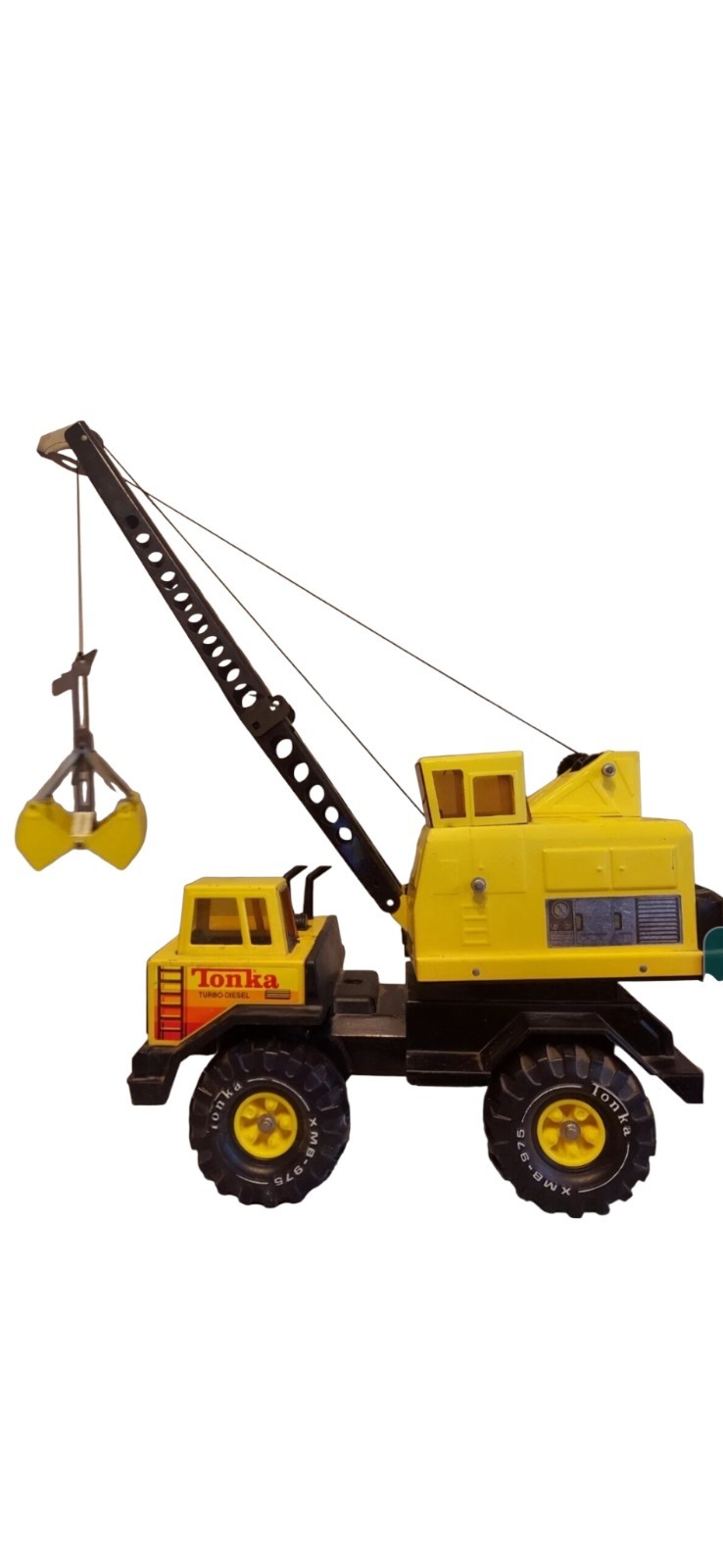 Vintage Tonka Turbo-Diesel Crane 1980s Metal Working Condition