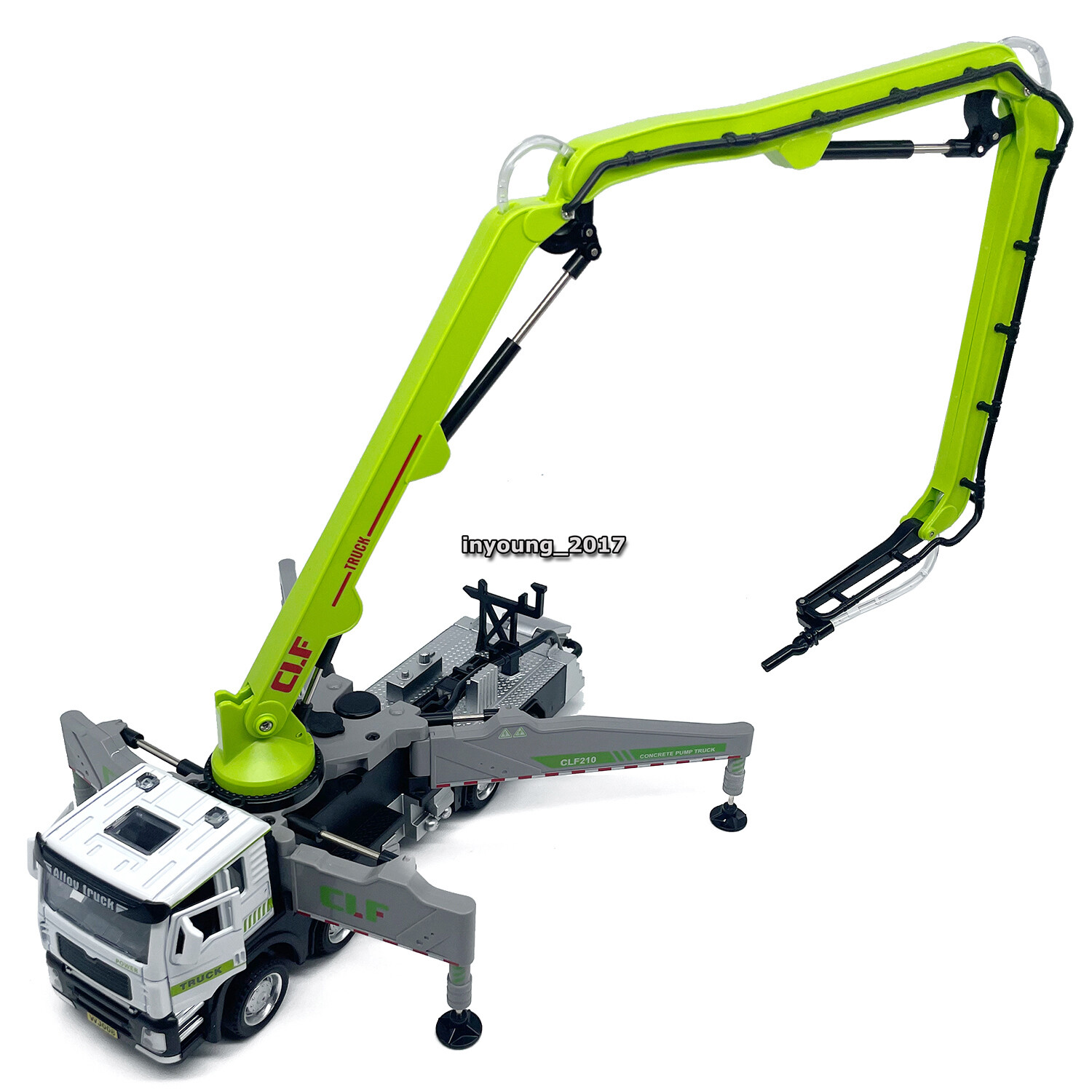 1:60 Concrete Pump Truck Toy Diecast Construction Toy Truck with Light Sound
