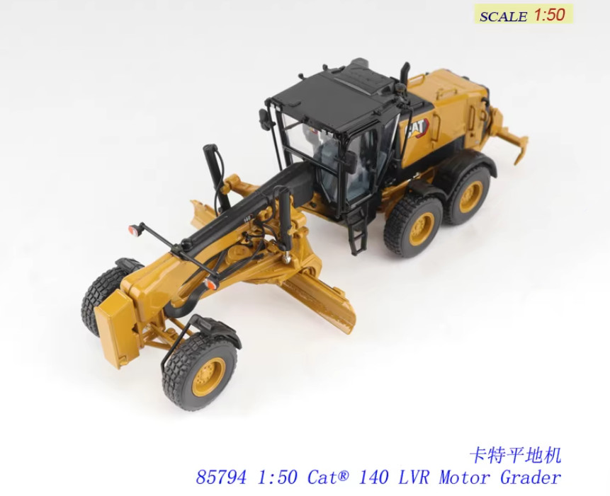 1:50 DM CAT 140 LVR Motor Grader Construction Equipment Machinery Diecast Model