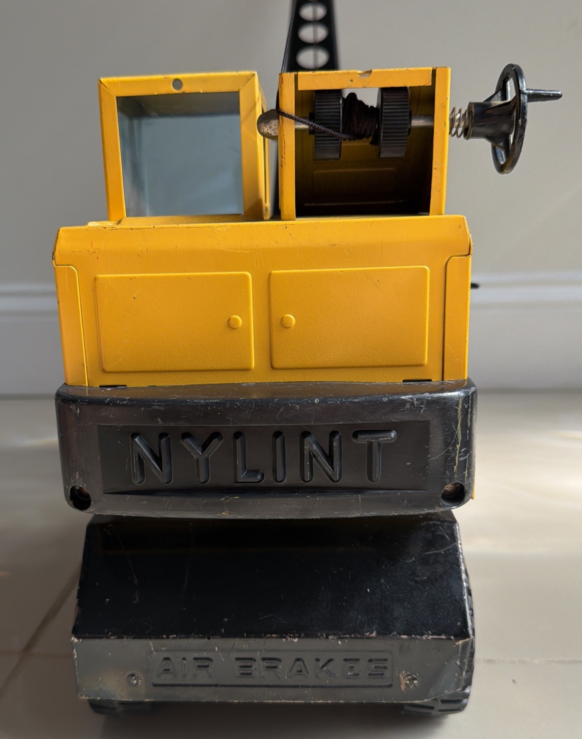 Vintage 1970s Nylint Michigan Crane Truck with Clam Bucket Shovel