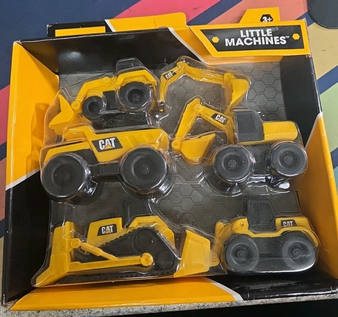 CAT Little Machines Pack of 5 Construction Set 2”-3” Bulldozer Excavator Loader