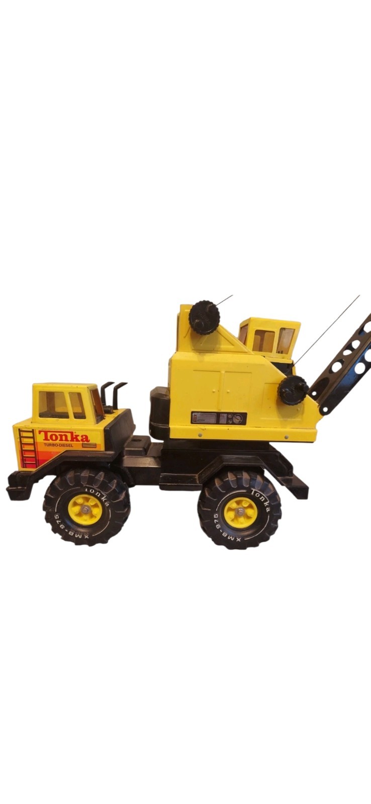 Vintage Tonka Turbo-Diesel Crane 1980s Metal Working Condition