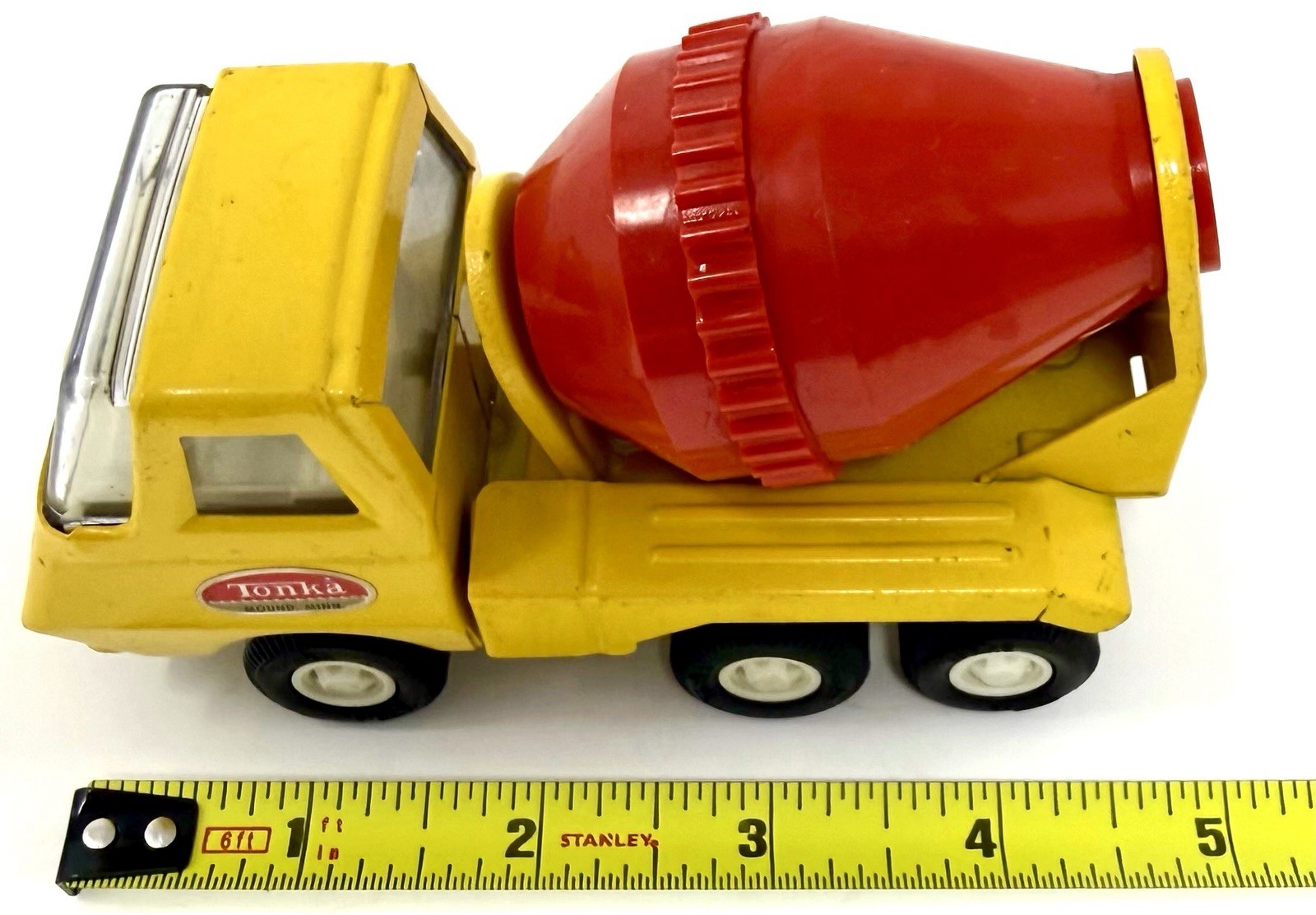 Vintage Tonka Mighty Cement Mixer Truck Yellow Red Pressed Steel Mound Minn USA