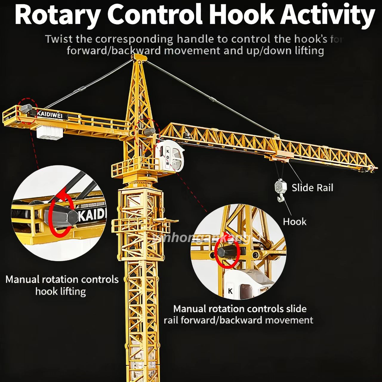 DIE CAST TOWER SLEWING CONSTRUCTION CRANE DIE CAST 1/50! O SCALE O GAUGE TRAIN
