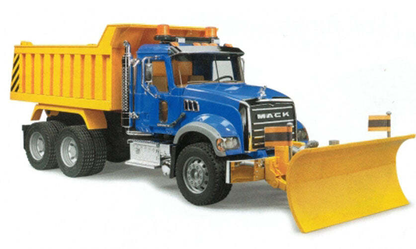 Bruder #02825 MACK Granite Dump Truck with Snow Plow Blade – New Factory Sealed