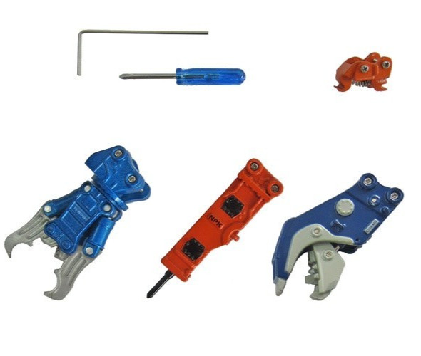 Hitachi 1/50 Scale Miniature Attachment for ZH200/ZX200-5 series Set of 4