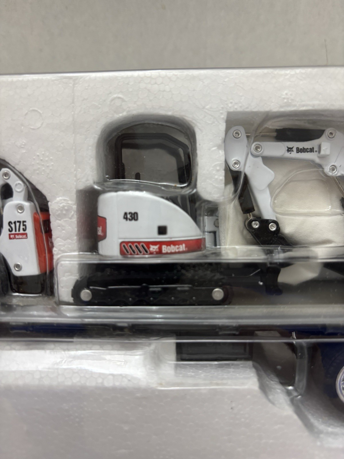 Flatbed Tractor Trailer w/ Bobcat Loaders and Excavators 1:50 Scale in Box
