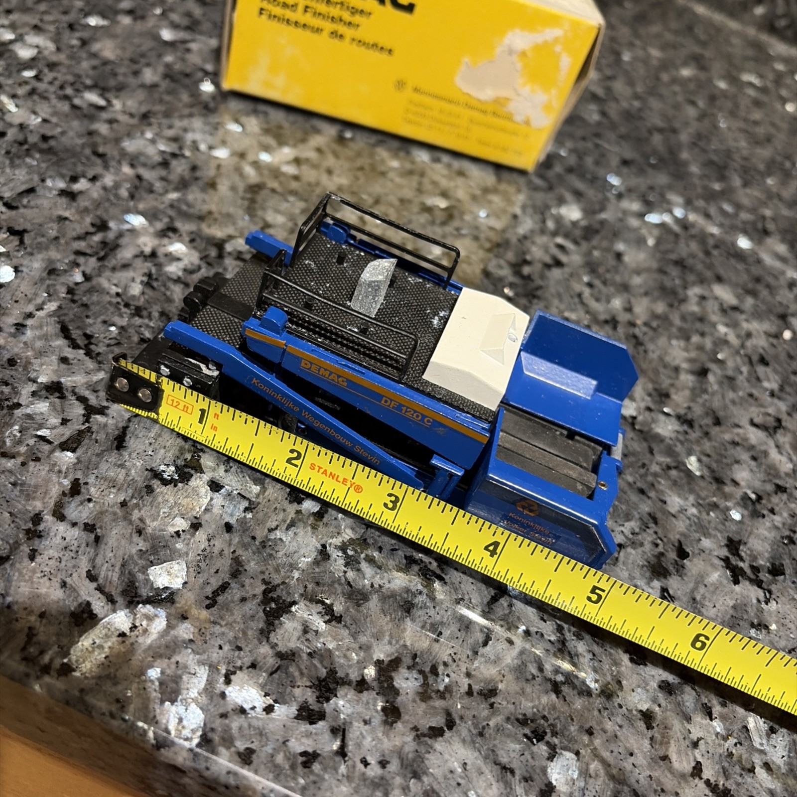 Demag DF120 Road Paver – NZG 1:50 Diecast Model #231 Rare Blue -Wegenbouv Stevin