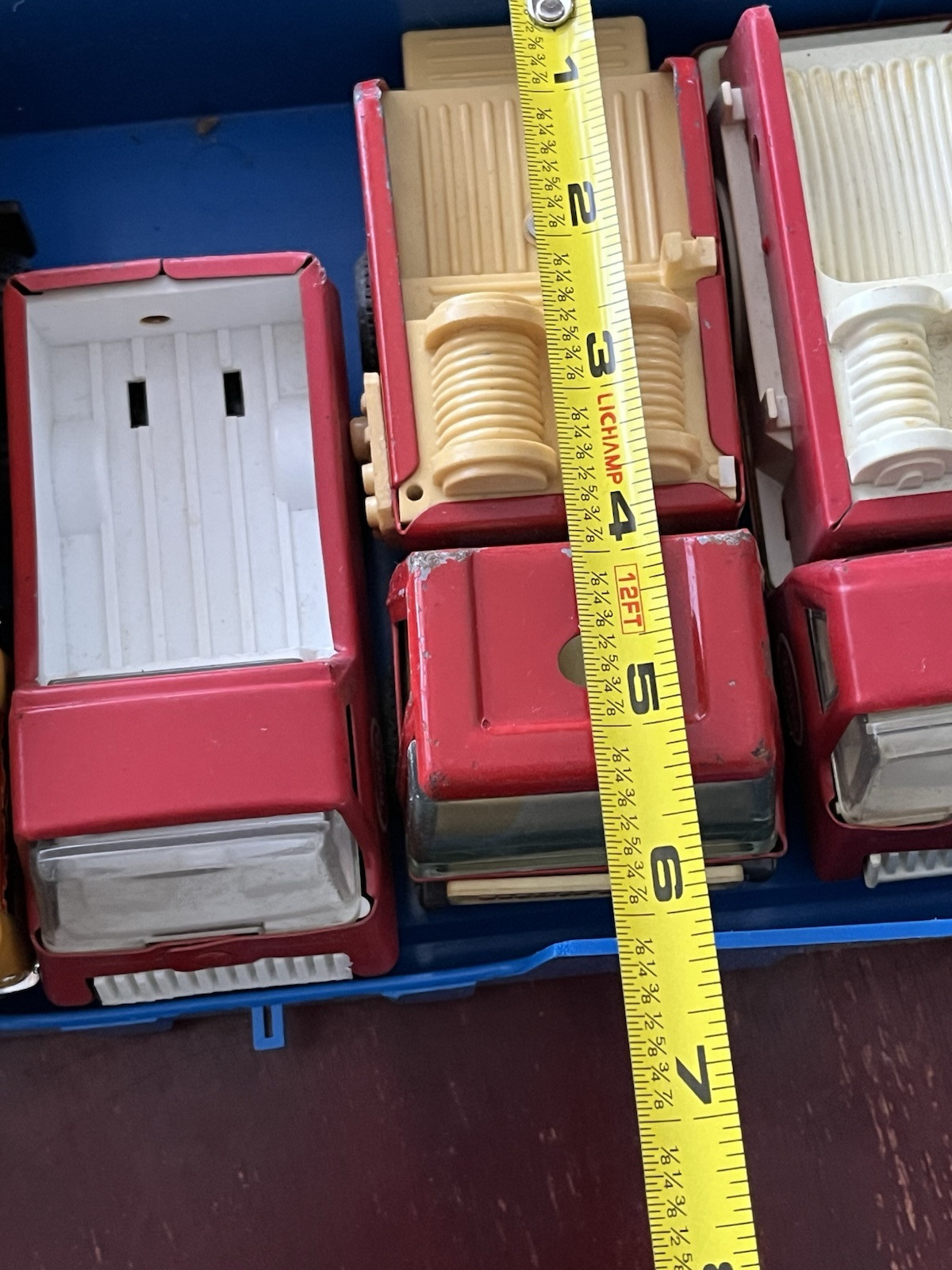 Lot Of 5 Vintage Tonka Mack Zoomer Boomer Minis Dump Trucks With Plastic Case
