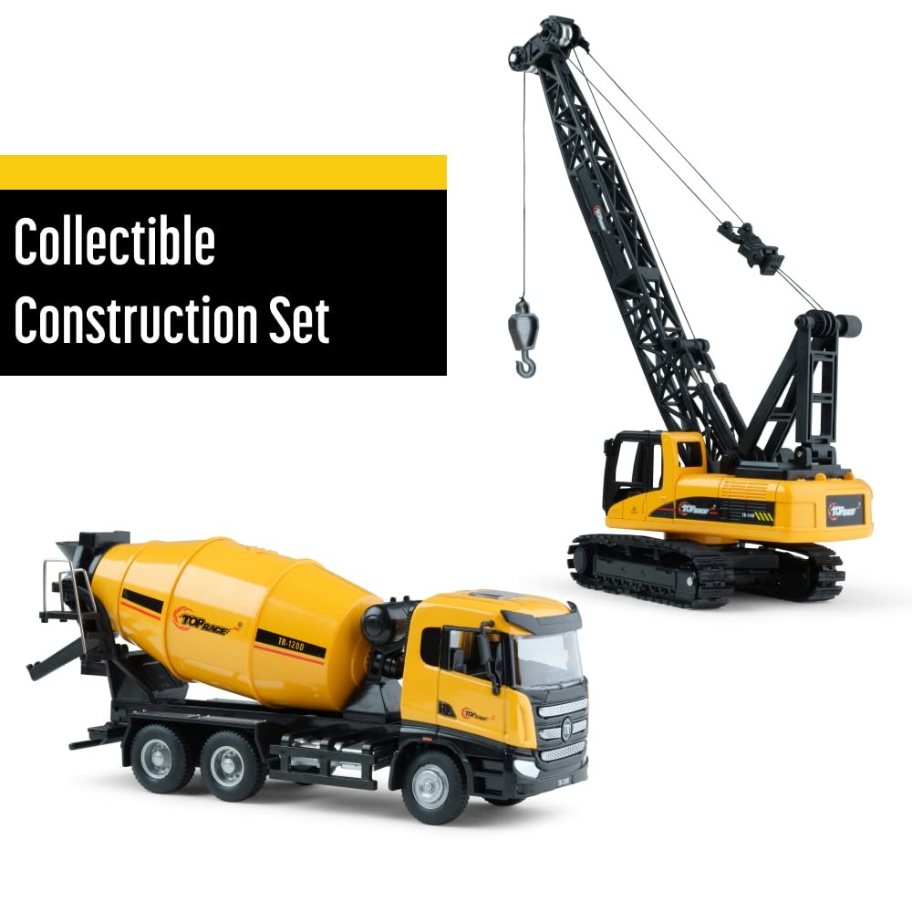 Diecast Metal Construction Trucks Models Set of 2 〡 Heavy Metal Toy Cement Truck