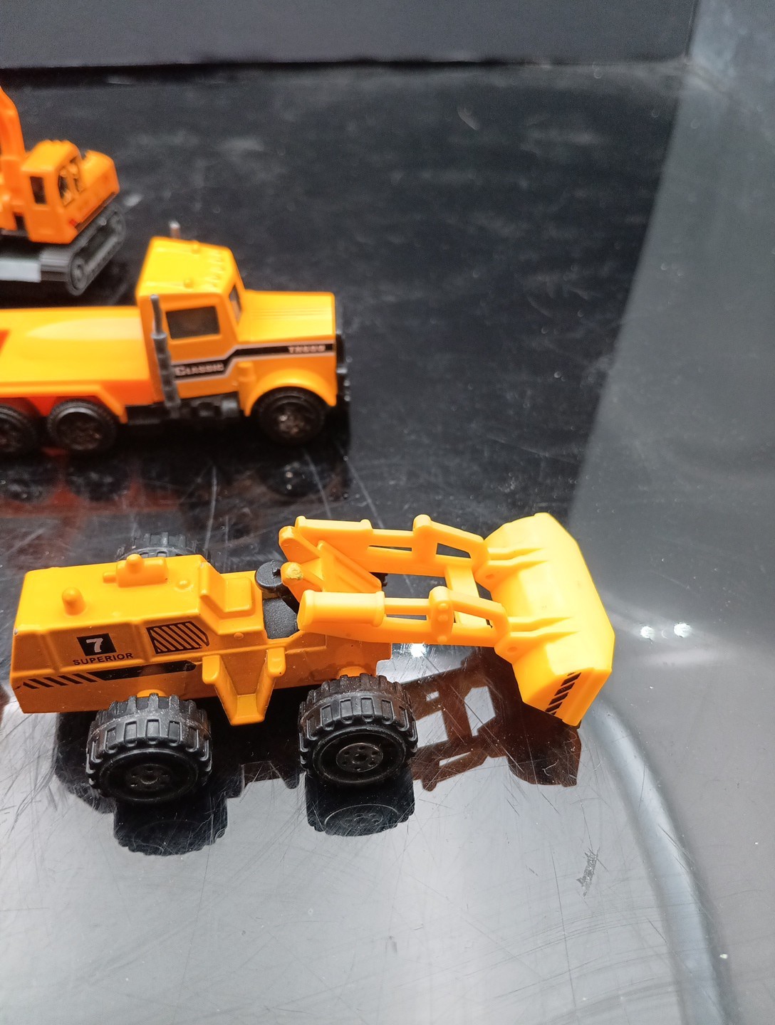 Lot Of 7 Various Metal Kids Toy Construction Vehicles Free Shipping! T2642