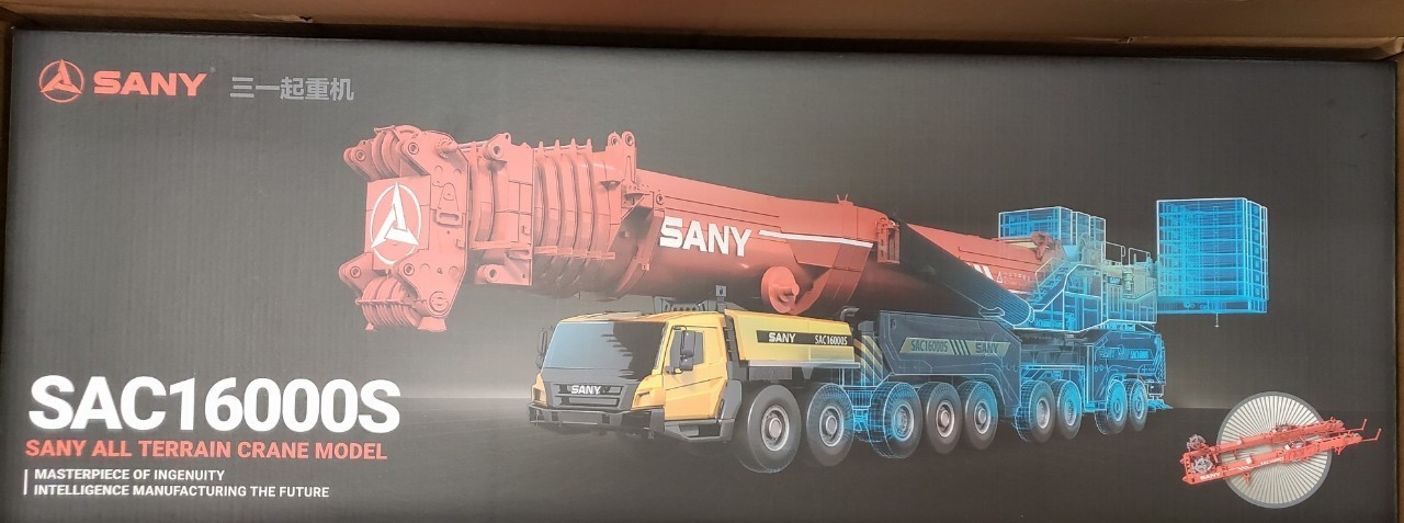 SANY SAC 16000S 9 Axle All-Terrain Hydraulic Truck Crane 1/50 Diecast MIB