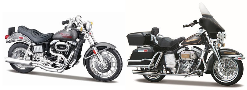 Maisto 1/18 HARLEY-DAVIDSON FXS Low Rider + Electra Glide in Black #37301-D📌USA