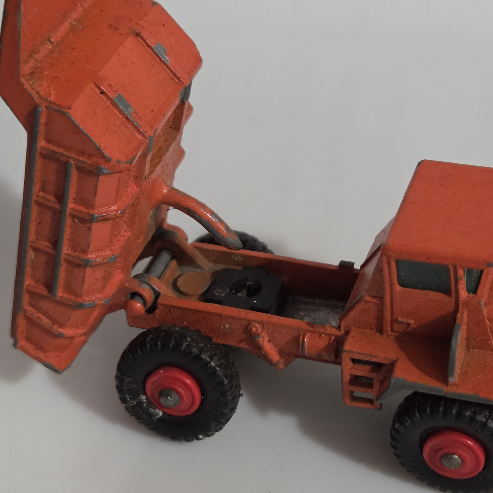 Vintage Matchbox Lesney No. 28 Mack Dump Truck Orange Diecast England 1960s