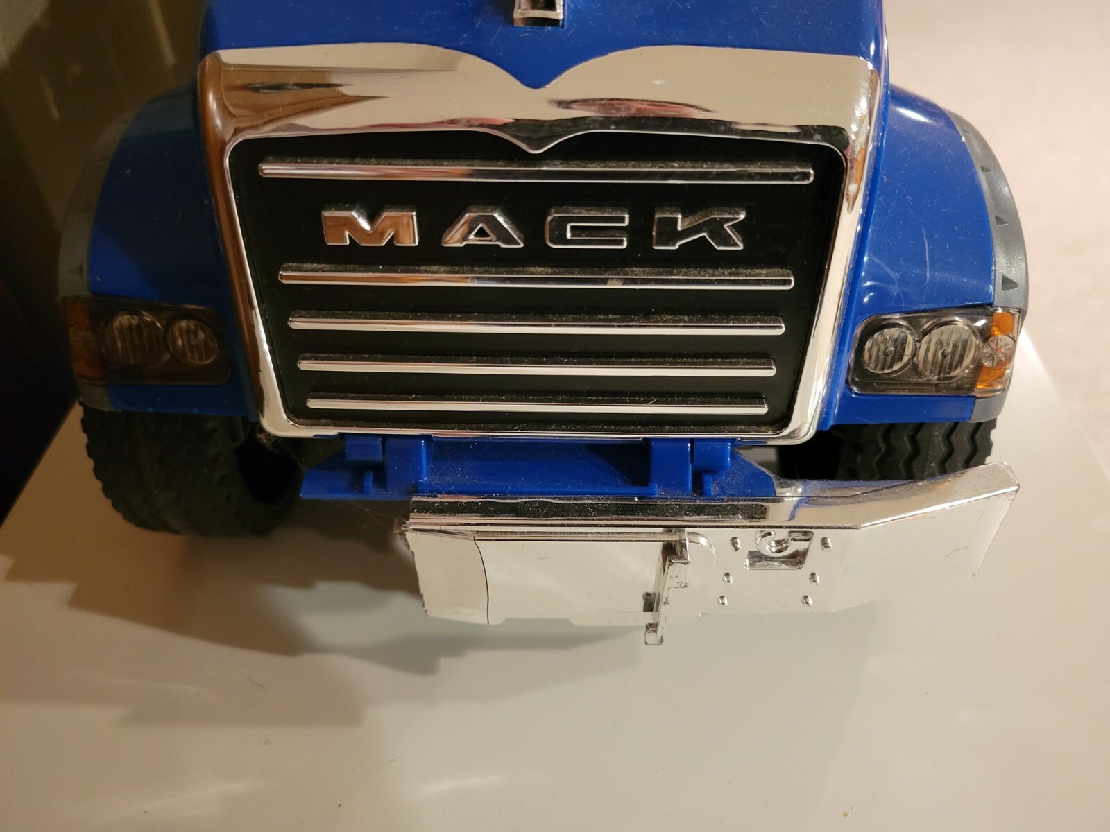 Bruder Used Loose Large Toy Blue Mack Dump Truck Incomplete W/Wear Germany Read