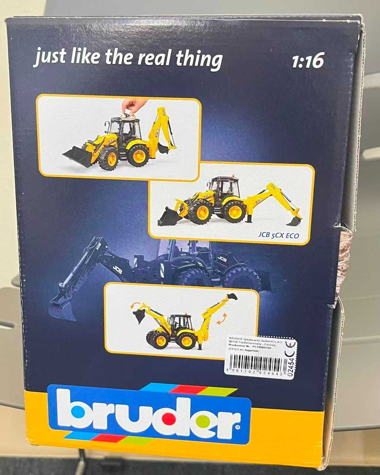 JCB 5CX Eco Backhoe Loader (model 02454) designed to a 1:16 scale Toy
