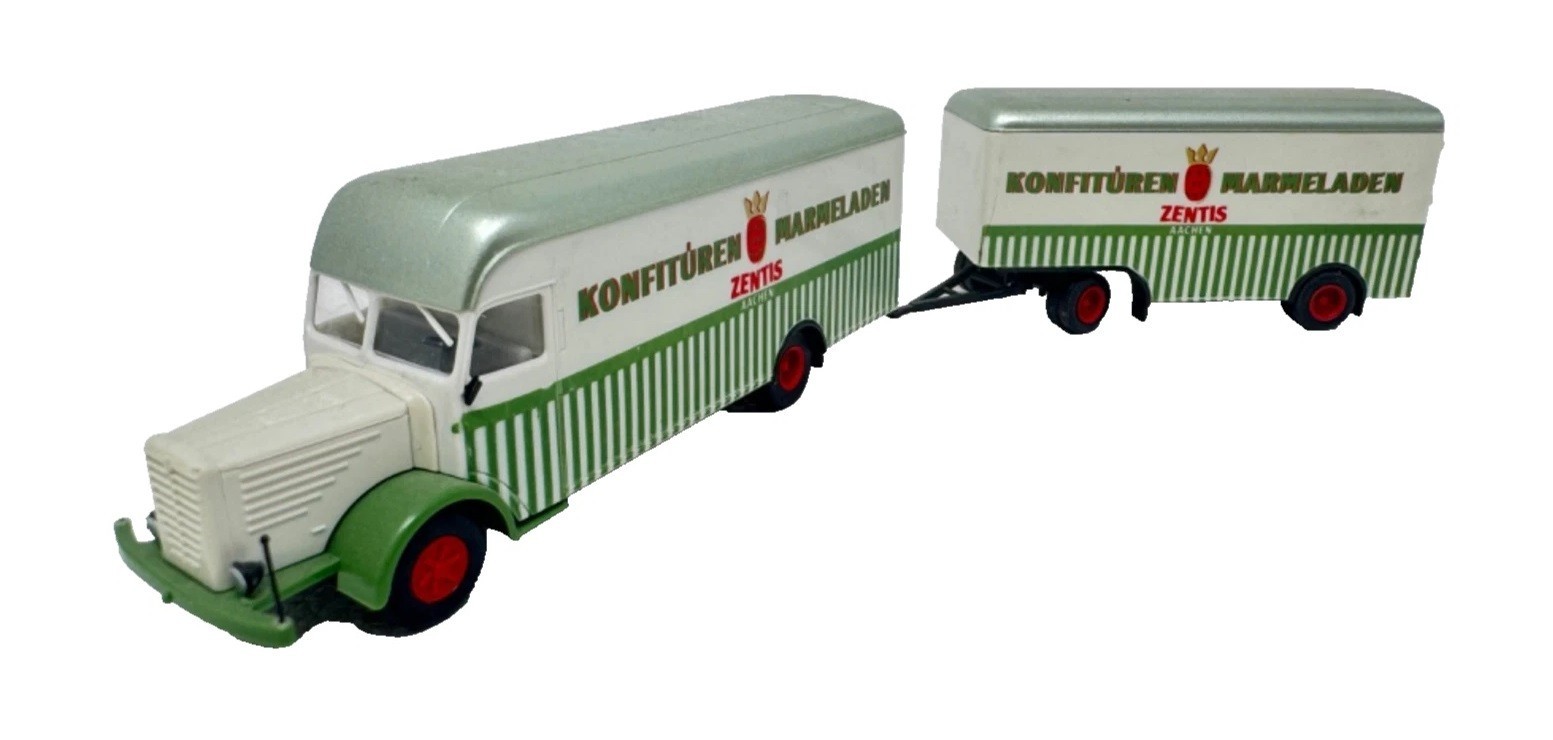 Wiking Delivery Truck w/Trailer Konfituren Marmaladen Zentis Germany 1/87 HO MIB