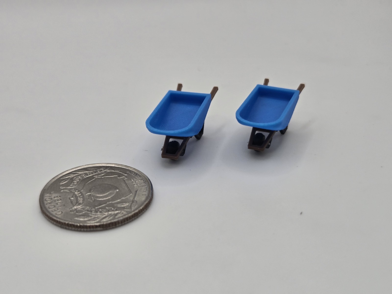 1/64 Scale Wheel Barrow in Blue *2 Pack*