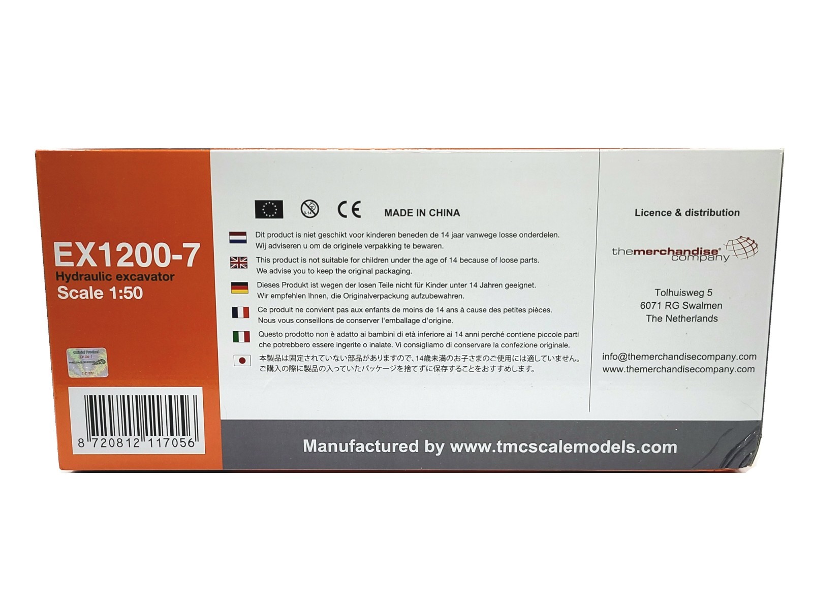 Hitachi EX1200-7 Excavator – TMC 1:50 Scale Diecast Model New 2025