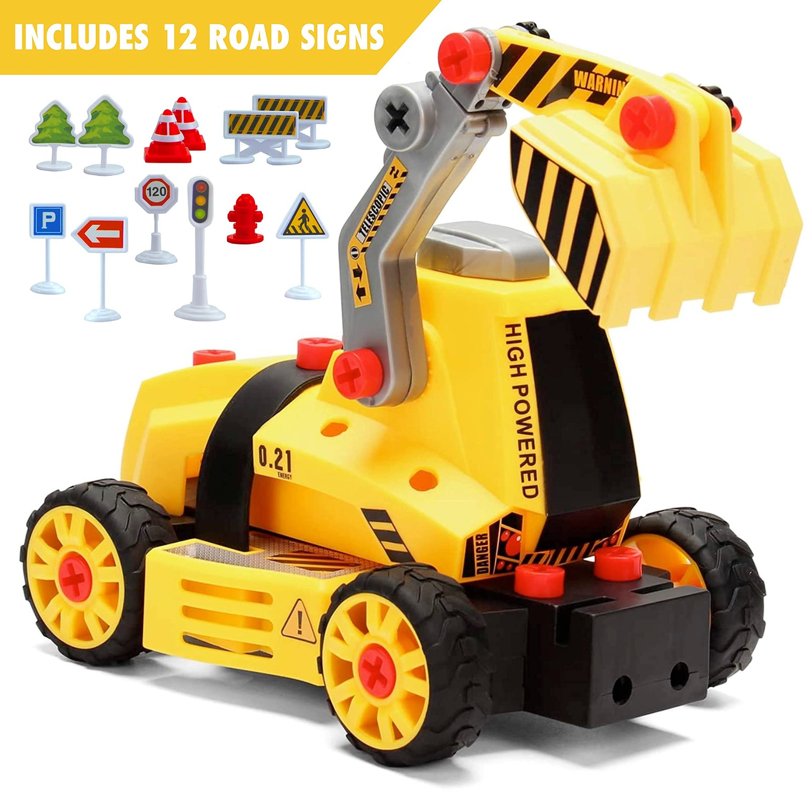 7-in-1 Take-Apart Truck Construction Set – STEM Building Toy w/Drill, Lights …