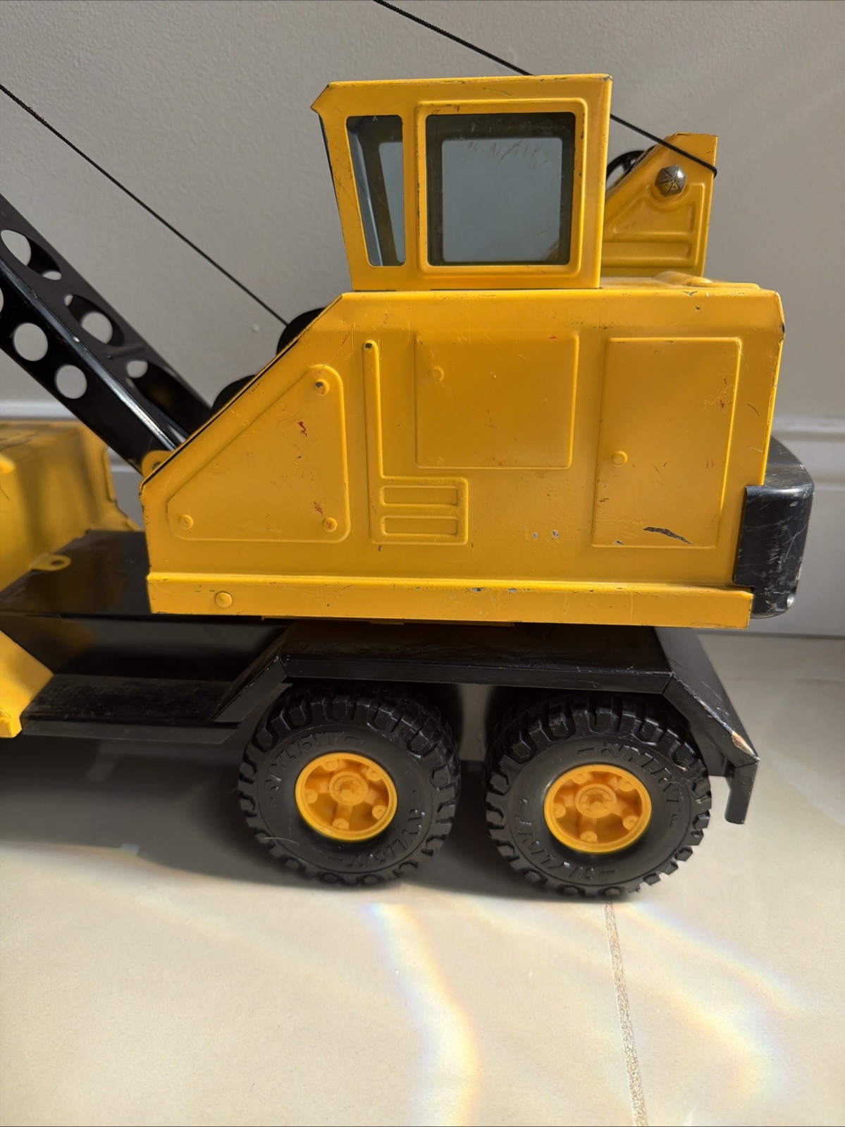 Vintage 1970s Nylint Michigan Crane Truck with Clam Bucket Shovel