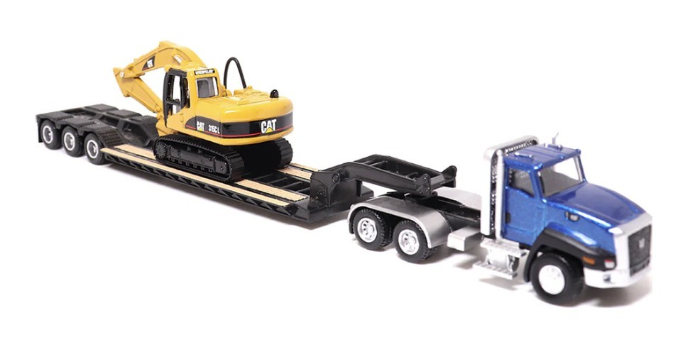 Diecast Masters 84415 Cat CT660 Day Cab Tractor, Lowboy & Excavator 1/87 Scale
