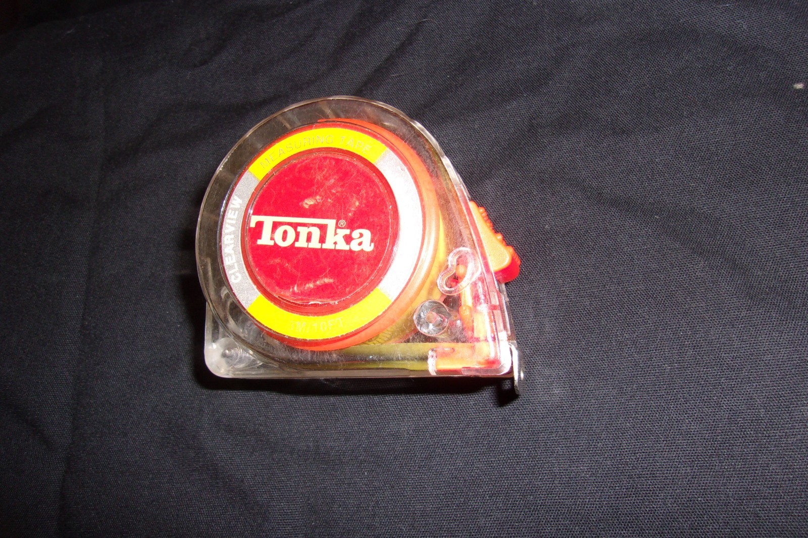 Vtg Tonka Clearview Measuring Tape Kids Toy 3m/10 Ft Tool 1990’s Waist Clip Rare
