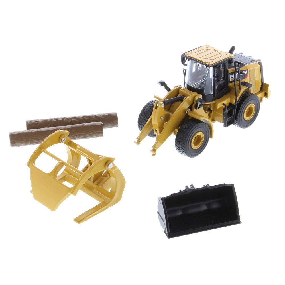 CAT 950 M Wheel Loader w/ Log Fork & Bucket 1:64 Scale – Diecast Masters 85635