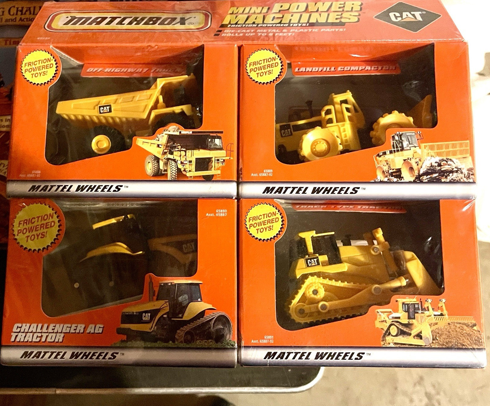 Matchbox Mini Power Machines CAT Construction Vehicles 4pc Diecast Set Boxed