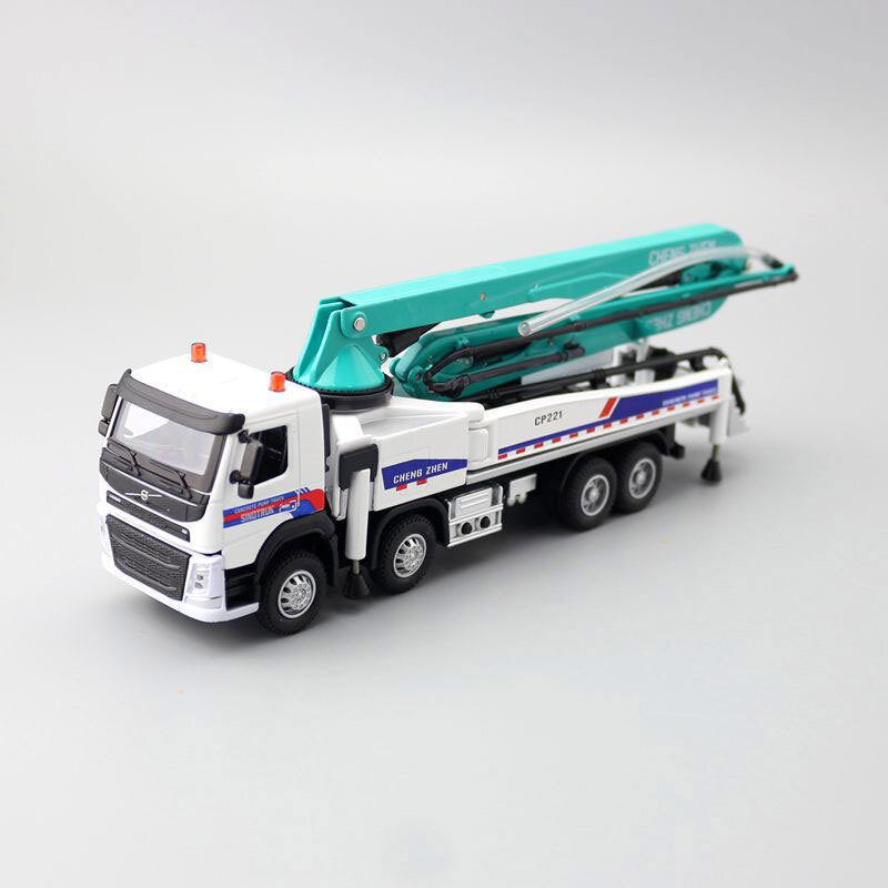 1:50 Concrete Pump Truck Toy Diecast Construction Vehicle Model Boys Toys White