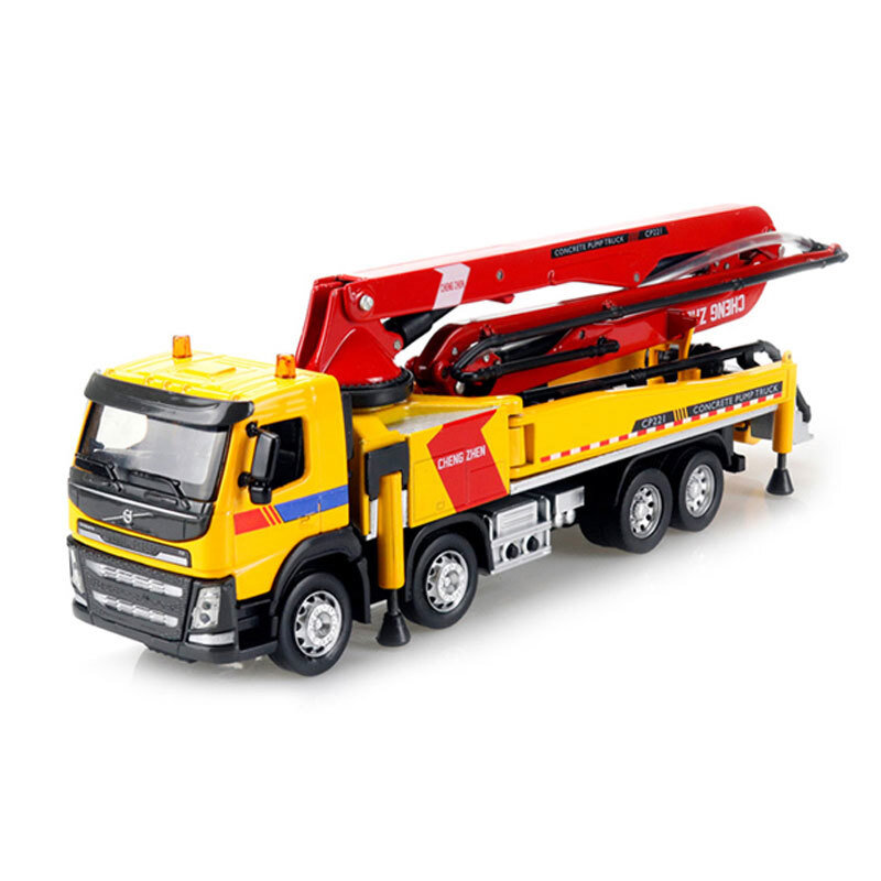 1:50 Concrete Pump Truck Toy Diecast Construction Toy Trucks Toy Vehicle Yellow