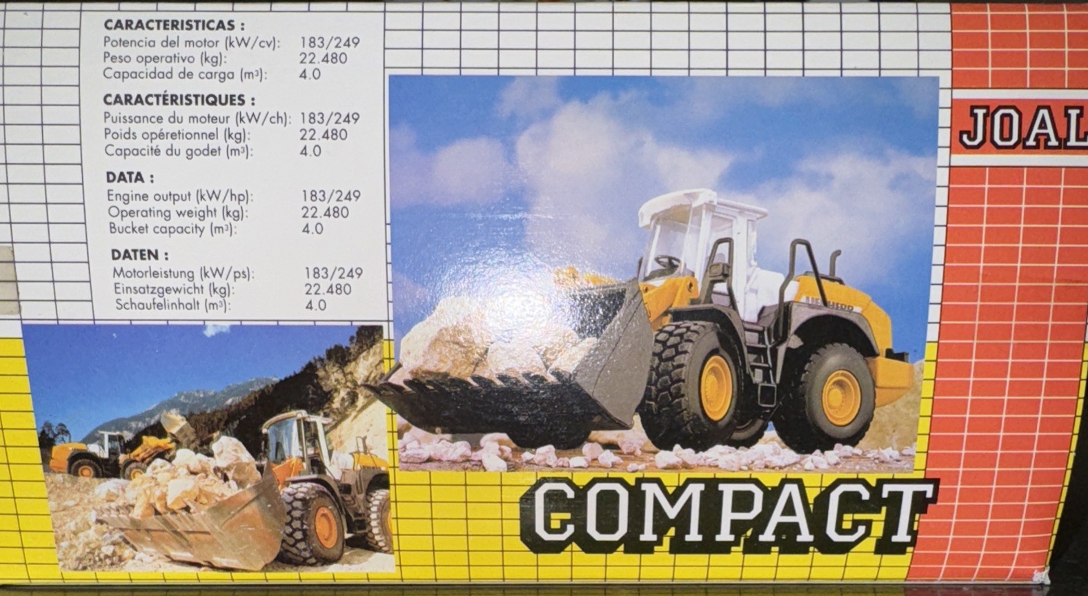 Joal 263 1:50 Scale Articulated Wheel Loader Liebherr L564 Die-Cast Metal